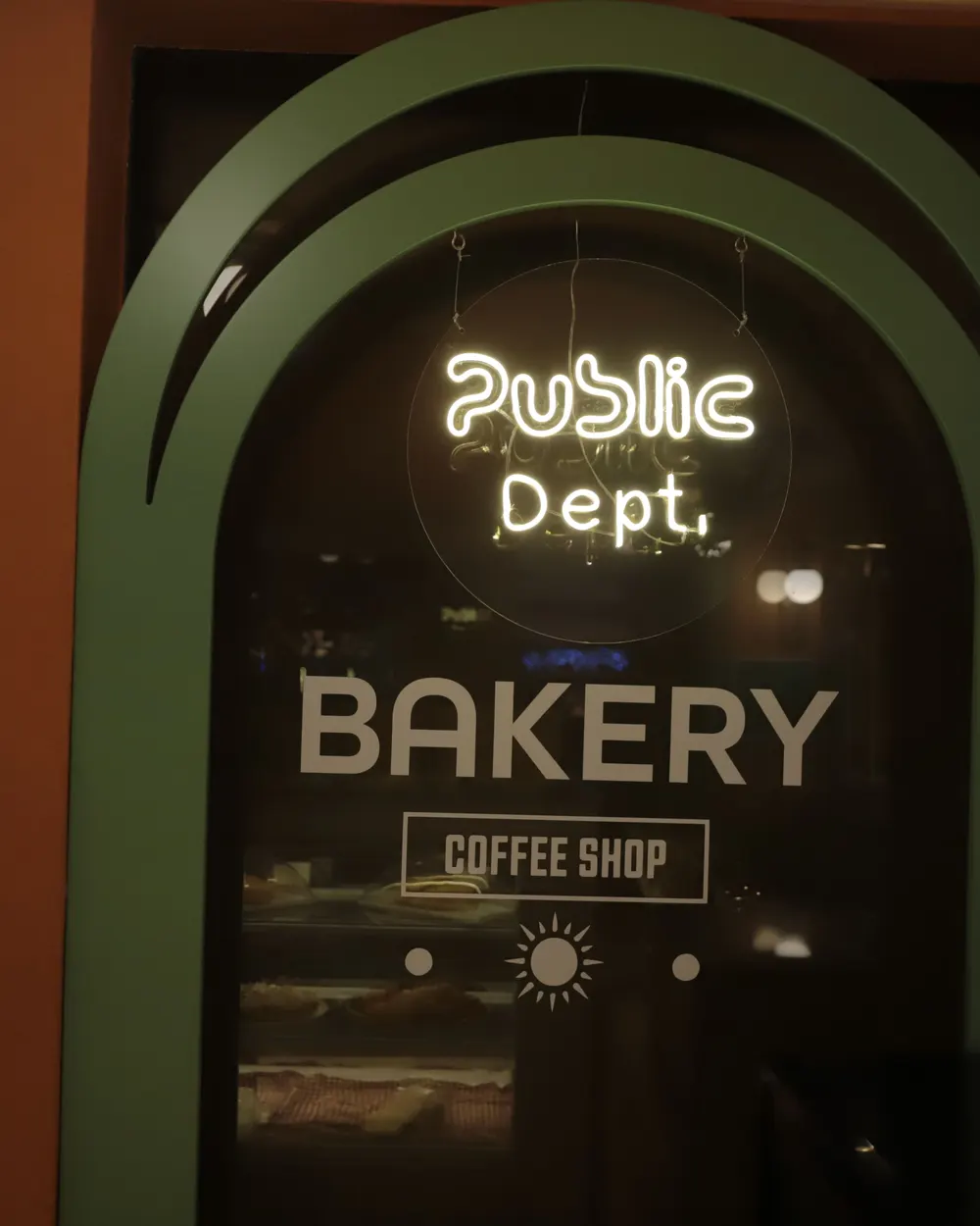 Public Dept. Bakery neon door