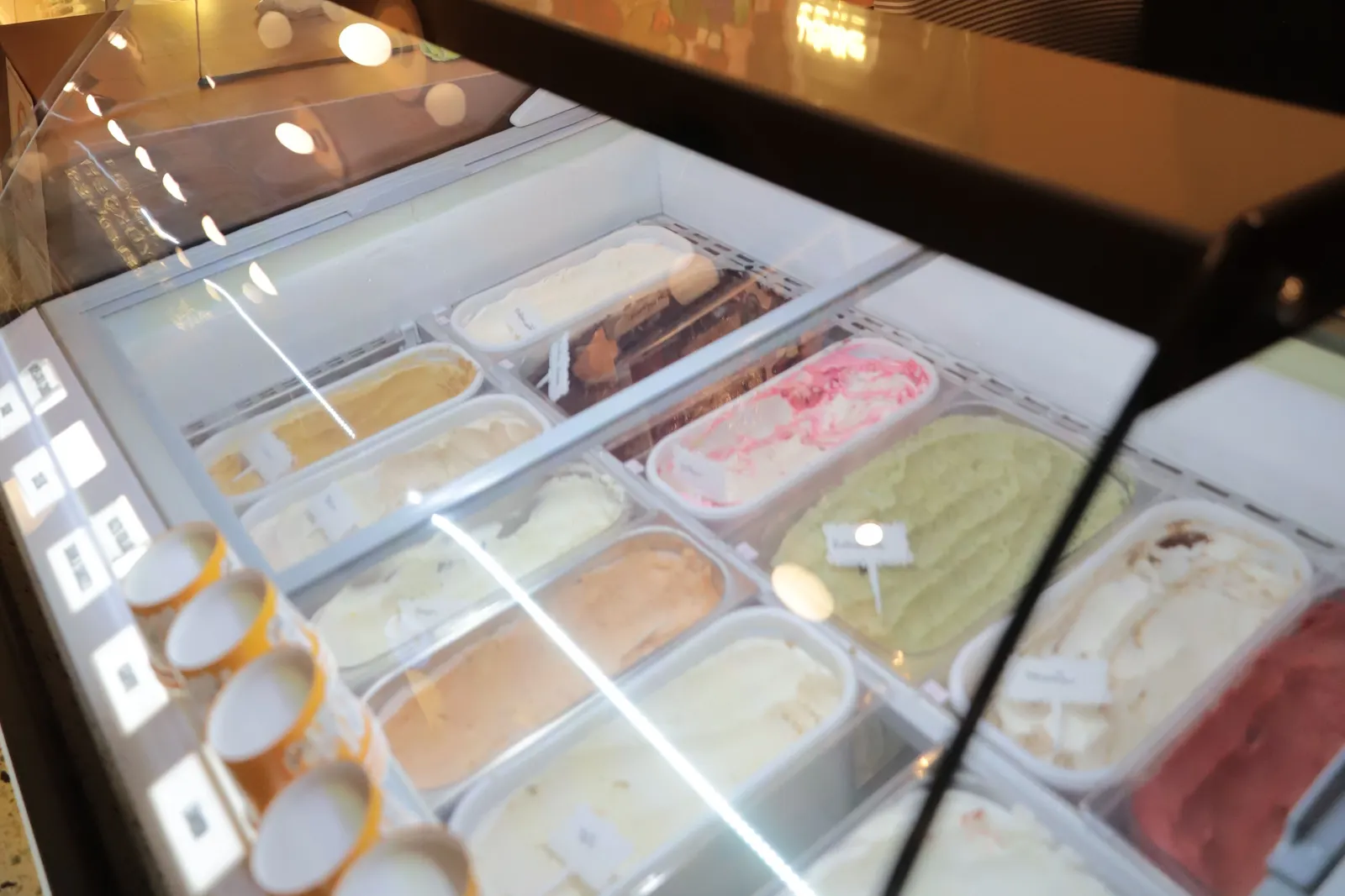 A painting above the ice cream case
