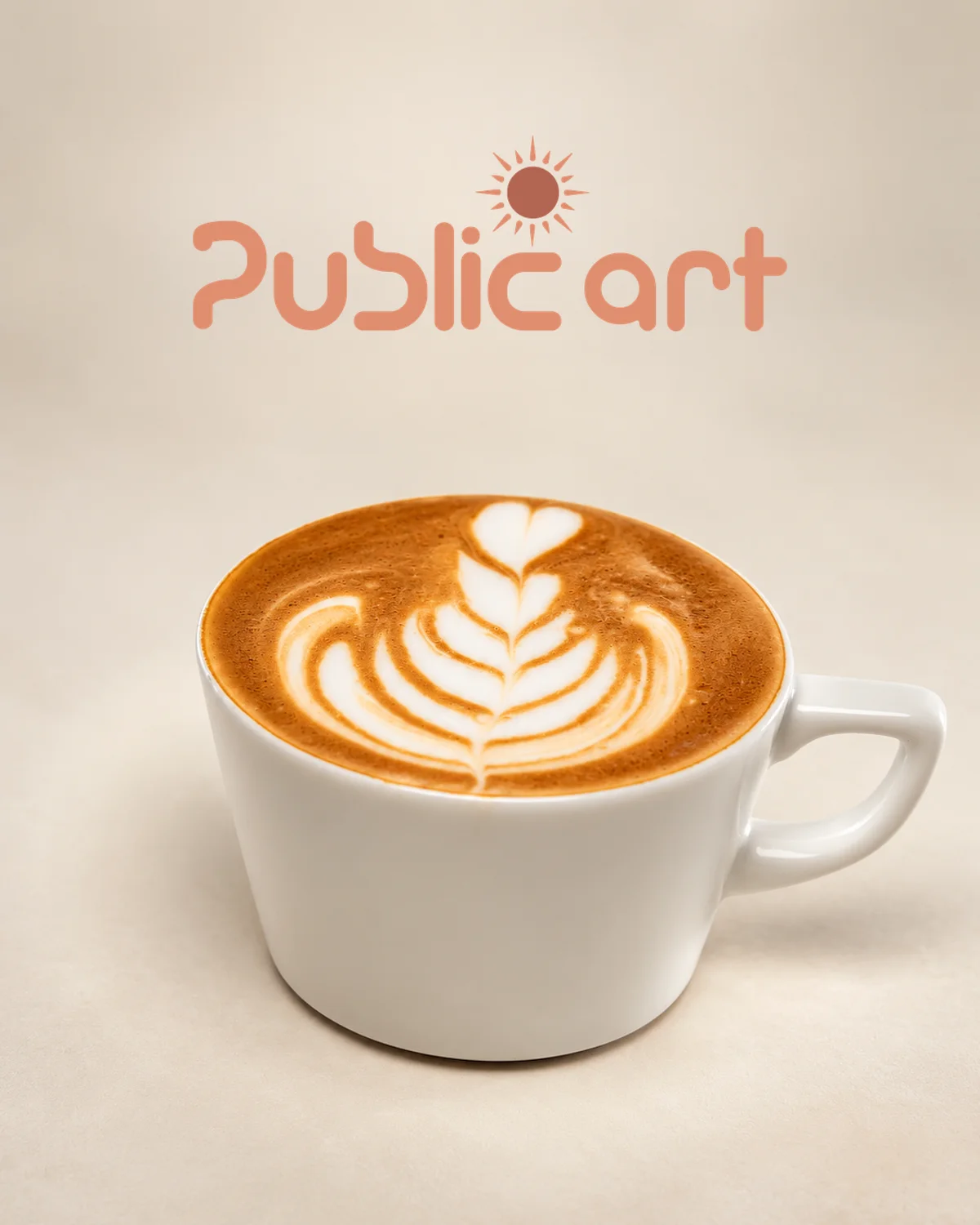 Public Art'ta servis edilen bir latte